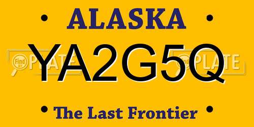 YA2G5Q Alaska License Plate