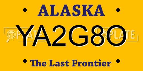 YA2G8O Alaska License Plate