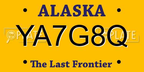 YA7G8Q Alaska License Plate
