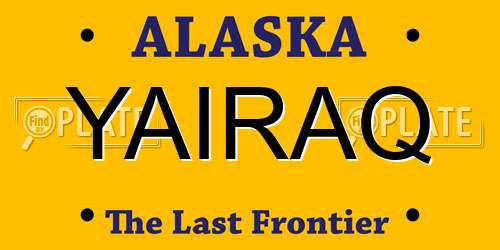 YAIRAQ Alaska License Plate