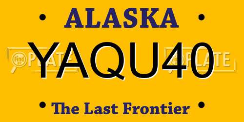 YAQU40 Alaska License Plate