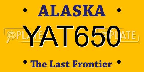 YAT650 Alaska License Plate