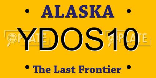 YDOS10 Alaska License Plate