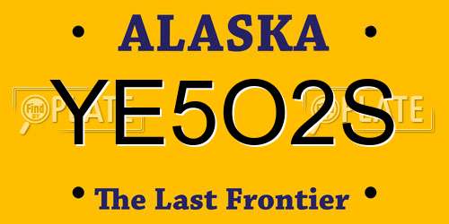YE5O2S Alaska License Plate