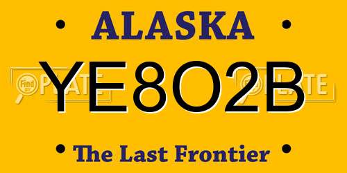 YE8O2B Alaska License Plate