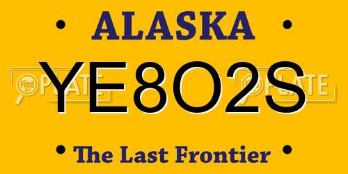 YE8O2S Alaska License Plate