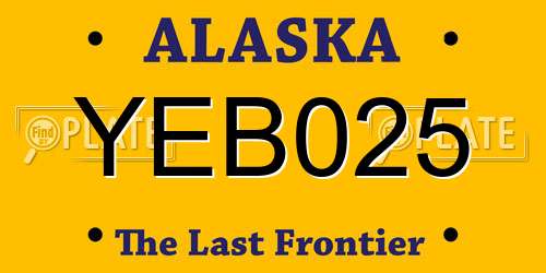 YEB025 Alaska License Plate