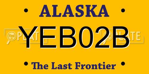 YEB02B Alaska License Plate