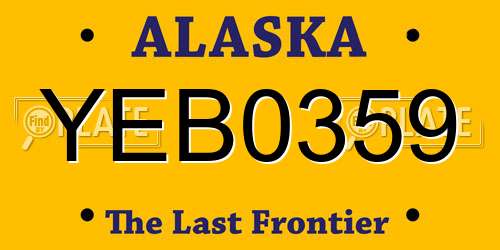 YEB0359 Alaska License Plate