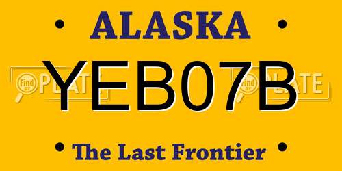 YEB07B Alaska License Plate