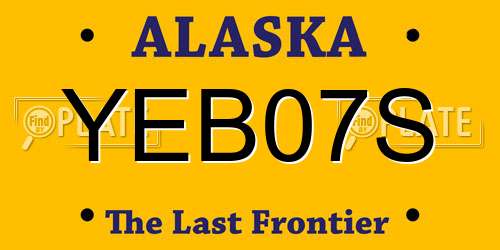 YEB07S Alaska License Plate