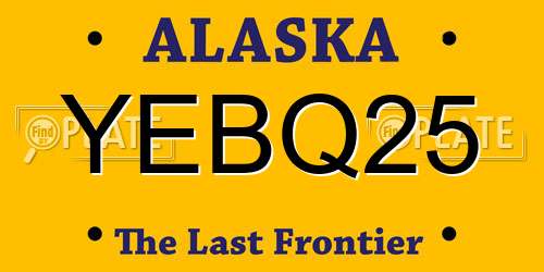 YEBQ25 Alaska License Plate