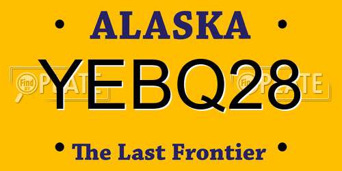 YEBQ28 Alaska License Plate