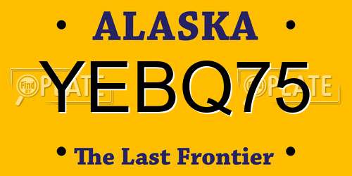 YEBQ75 Alaska License Plate