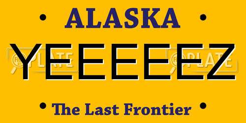 YEEEEEZ Alaska License Plate