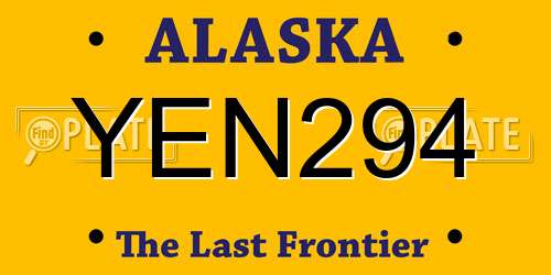 YEN294 Alaska License Plate