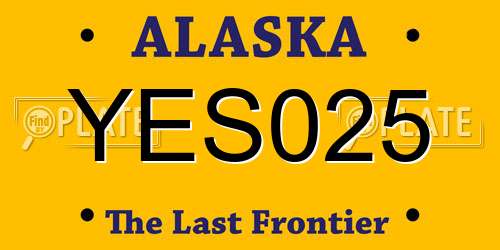 YES025 Alaska License Plate