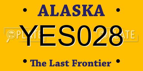 YES028 Alaska License Plate