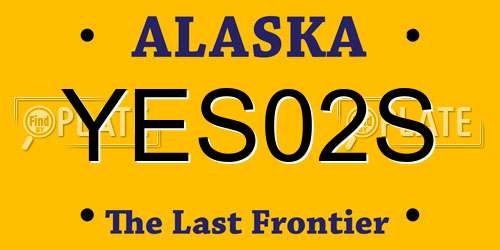 YES02S Alaska License Plate