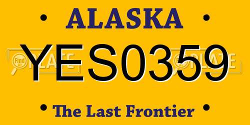 YES0359 Alaska License Plate
