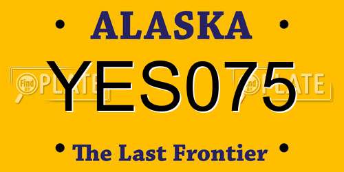 YES075 Alaska License Plate