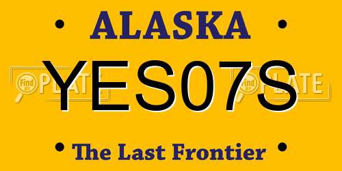 YES07S Alaska License Plate