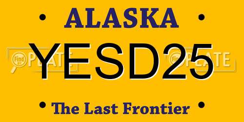 YESD25 Alaska License Plate