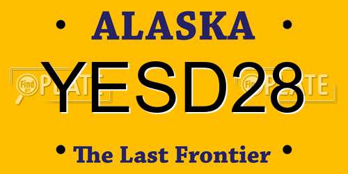 YESD28 Alaska License Plate