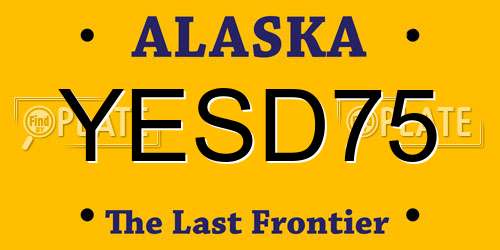 YESD75 Alaska License Plate