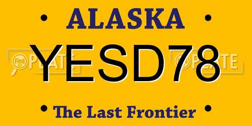 YESD78 Alaska License Plate