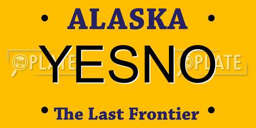 YESNO Alaska License Plate