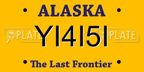 YI4I5I Alaska License Plate