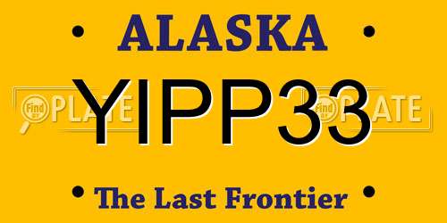 YIPP33 Alaska License Plate