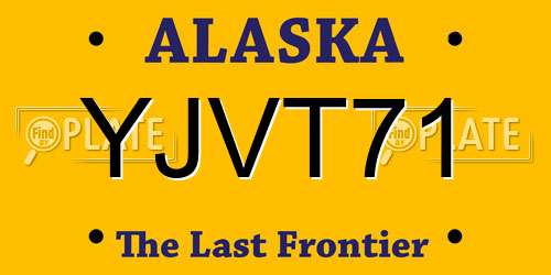 YJVT71 Alaska License Plate