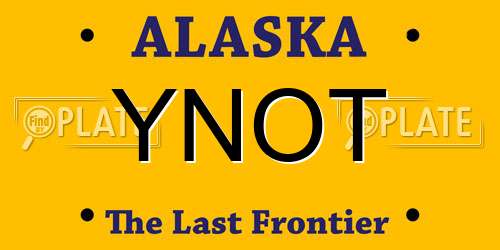 YNOT Alaska License Plate