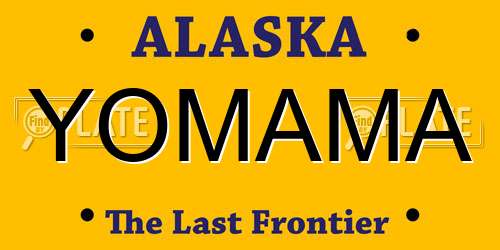YOMAMA Alaska License Plate