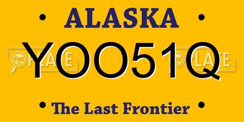 YOO51Q Alaska License Plate