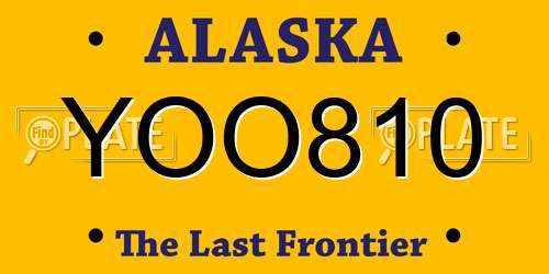 YOO810 Alaska License Plate