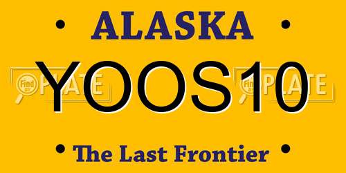 YOOS10 Alaska License Plate