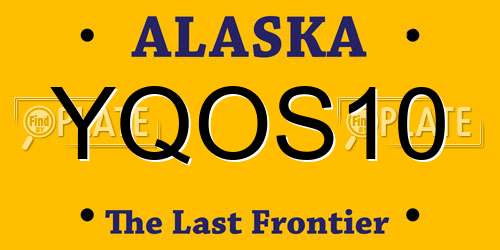 YQOS10 Alaska License Plate