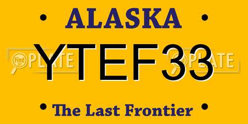 YTEF33 Alaska License Plate