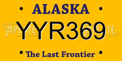 YYR369 Alaska License Plate