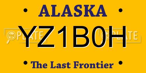 YZ1B0H Alaska License Plate