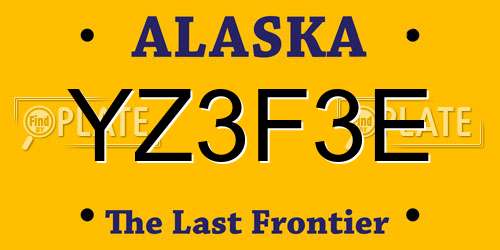 YZ3F3E Alaska License Plate