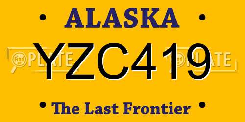 YZC419 Alaska License Plate
