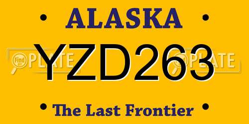 YZD263 Alaska License Plate