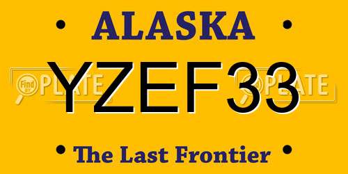 YZEF33 Alaska License Plate