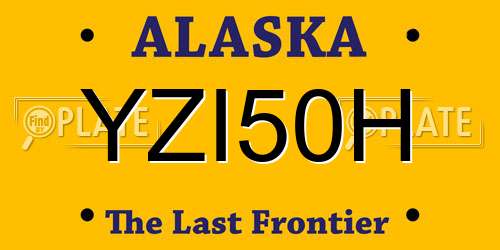 YZI50H Alaska License Plate