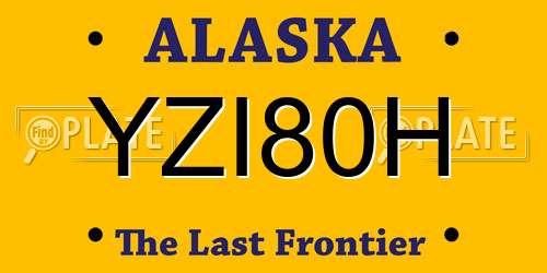 YZI80H Alaska License Plate
