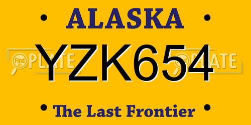 YZK654 Alaska License Plate